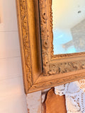 ANTIQUE BEVELED EDGE MIRROR AND HAND CARVED WOOD FRAME   ABSOLUTLEY STINNING!!!