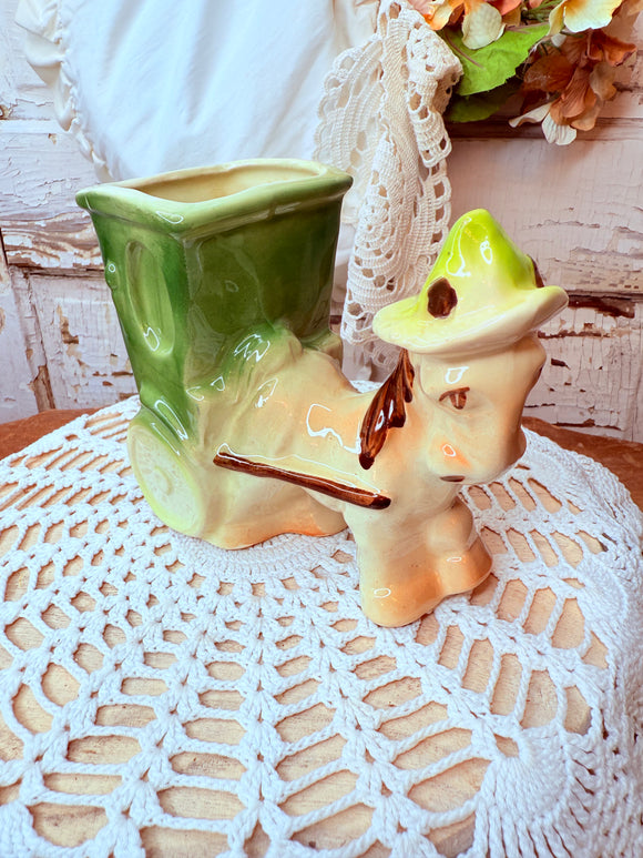 ADORABLE VINTAGE HOMCO DONKEY PLANTER AMAZING!!!