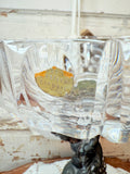 AMAZING ANTIQUE SOLID HOLLYWOOD REGENCY CHERUB AND CRYSTAL PEDESTAL BOWL RARE!!!