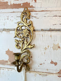 AMAZING ANTIQUE SOLID BRASS LARGE CANDLE SCONCES  RARE!!!