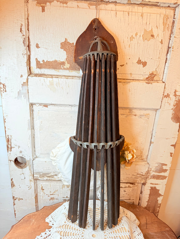 AMAZING ANTIQUE CLOTHES HANGER WOOD ADJUSTABLE RARE!!!