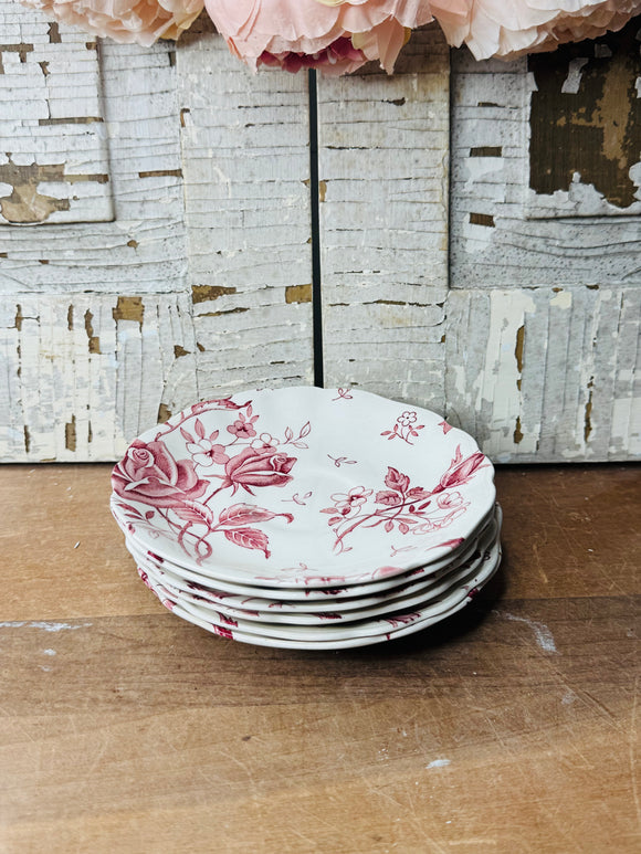 SET OF 6 VINTAGE MEAKIN STAFFORDSHIRE SAUCERS