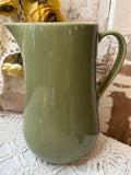 VINTAGE POTTERY BARN AVOCADO GREEN PITCHER