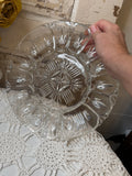 VINTAGE GLASS DETAILED EGG PLATE