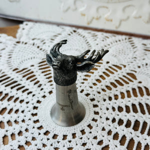 VINTAGE JAGERMEISTER DEER HEAD PEWTER SHOT GLASS