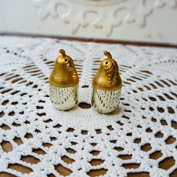 VINTAGE SET OF FB ROGERS SILVER AND GOLD SALT AND PEPPER SHAKERS - 2 SETS AVAILABLE