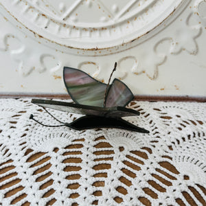 VINTAGE STAINED GLASS BUTTERFLY DECOR