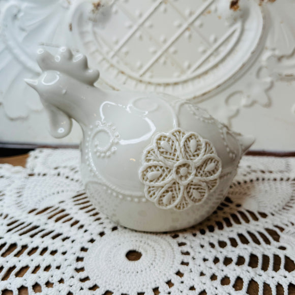VINTAGE FLORAL ROOSTER ORNATE DECOR - 2 AVAILABLE