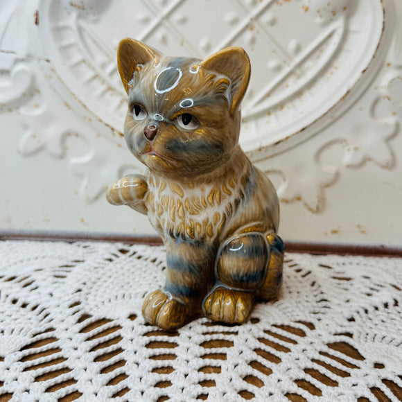VINTAGE STRIPED CAT STATUETTE