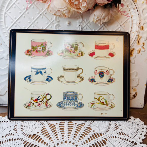 SET OF 4 VINTAGE TEACUP PLACEMATS