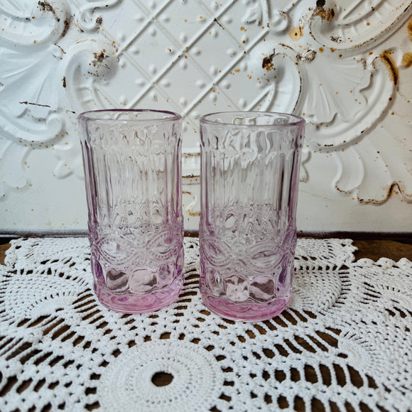 VINTAGE SET OF 2 GODINGER RARE VINTAGE PROSPERITY HIGH BALL GLASSES