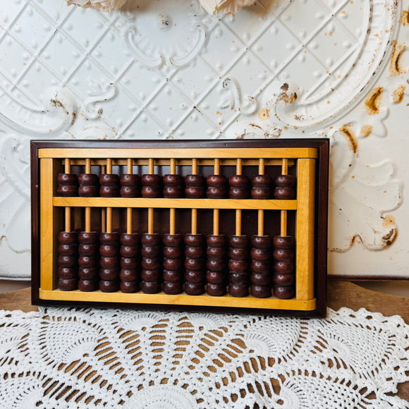 VINTAGE LARGE WOODEN CHINESE ABACUS