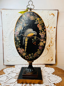 VINTAGE TAPESTRY BIRD LARGE MANTLE DECOR