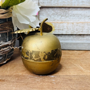 VINTAGE BRASS APPLE JAR