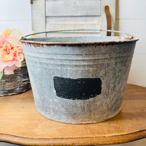 XL GALVANIZED VINTAGE  BUCKET TUB