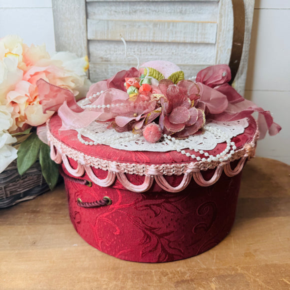 VINTAGE ORNATE HANDMADE HAT BOX