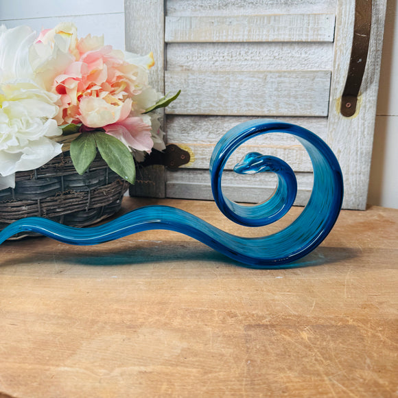 VINTAGE MURANO BLUE GLASS UNIQUE SCULPTURE - 2 AVAILABLE