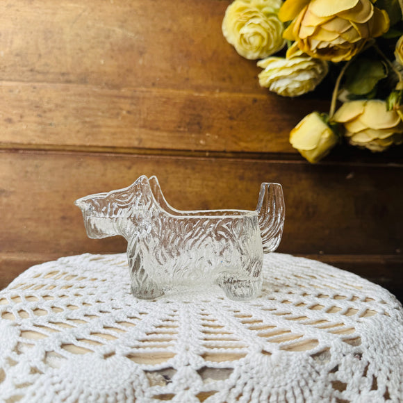 VINTAGE GLASS SCHNAUZER CARD HOLDER