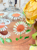 VINTAGE HANDPAINTED DAISIES GLASS CLOCHE