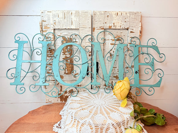 AMAZING TEAL SCROLLY SHABBY CHIC 