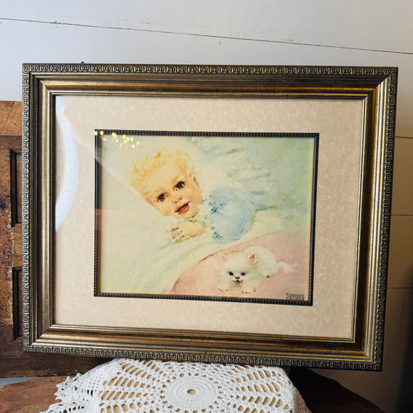 XL VINTAGE BABY FRAMED ART