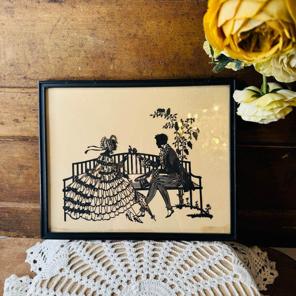 VINTAGE VICTORIAN SILHOUETTES FRAMED ART