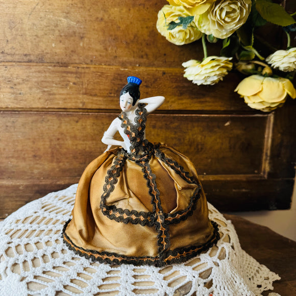 ANTIQUE HANDMADE ONE OF A KIND PORCELAIN DOLL TORSO WITH ANTIQUE LINEN RARE - BLANCHE