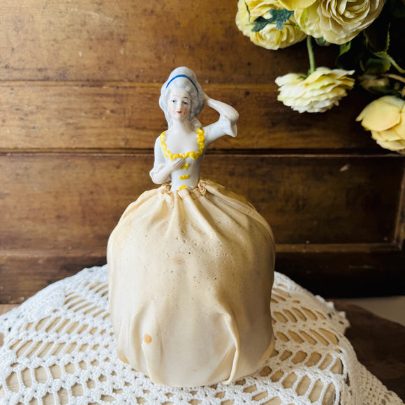 ANTIQUE HANDMADE ONE OF A KIND PORCELAIN DOLL TORSO WITH ANTIQUE LINEN RARE - DOROTHEA