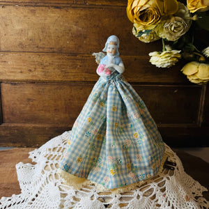 LAMP - ANTIQUE HANDMADE ONE OF A KIND PORCELAIN DOLL TORSO WITH ANTIQUE LINEN RARE - IRENE