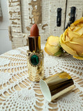 VINTAGE HOLLYWOOD REGENCY GOLDEN LIPSTICK - EMERALD