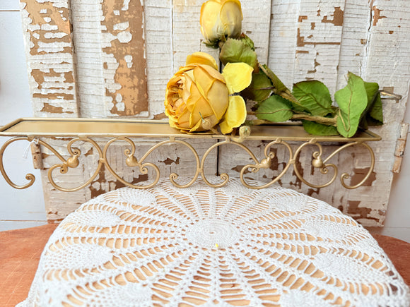 VINTAGE ORNATE GOLD METAL SHELF - 2 AVAILABLE