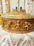 VINTAGE GOLD LIDDED CHERUB BOX