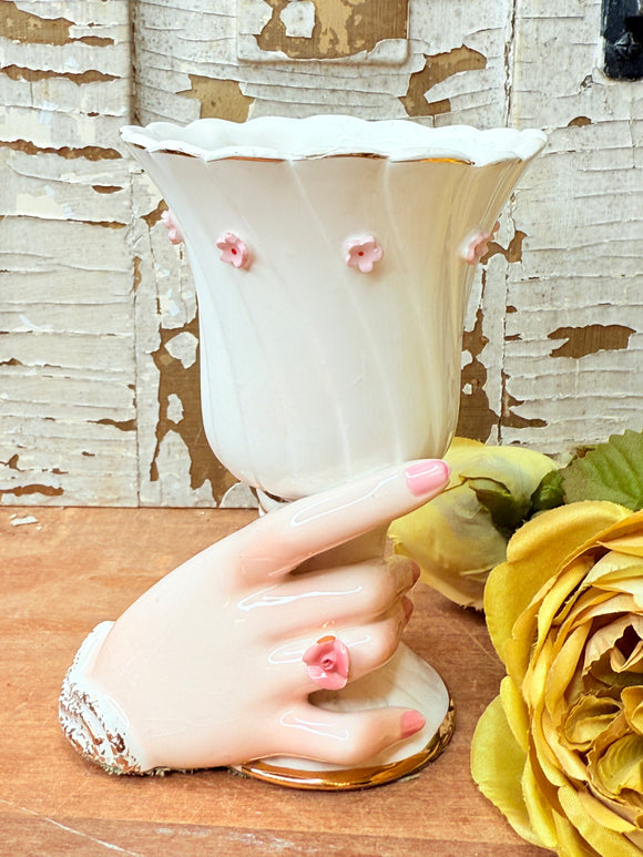 VINTAGE NAPCO JAPAN HAND HOLDING CUP PLANTER