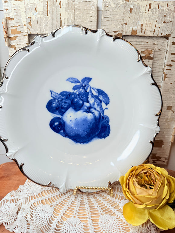 VINTAGE RARE SHUMANN FLOW BLUE ARZBERG GERMAN PLATTER