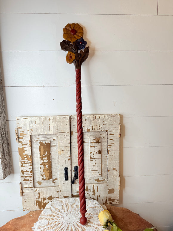 VINTAGE WOODEN CARVED STICK DECOR