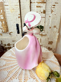 VINTAGE LADY PLANTER GORGEOUS PINK DRESS WITH FLORALS