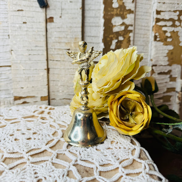 VINTAGE GOLDEN CHERUB ORNATE BELL