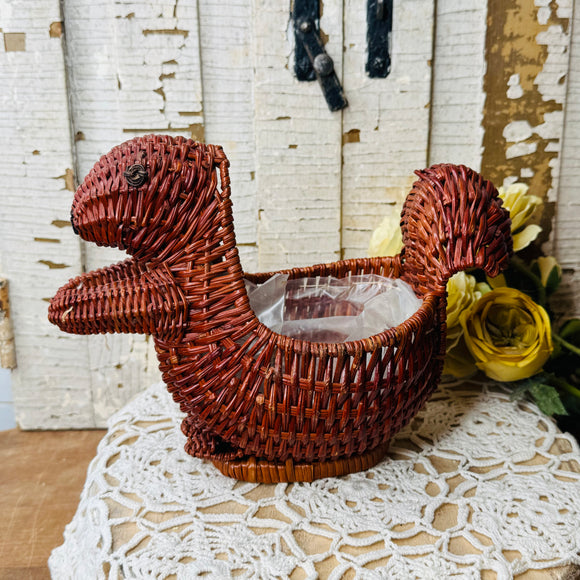 VINTAGE WICKER SQUIRREL BASKET