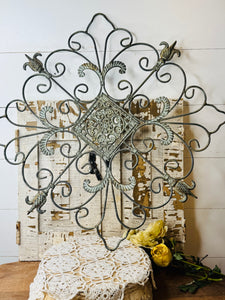 VINTAGE XXL SCROLLY METAL WALL DECOR