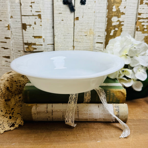 VINTAGE MILK GLASS SERVING BOWL - 2 AVAILABLE