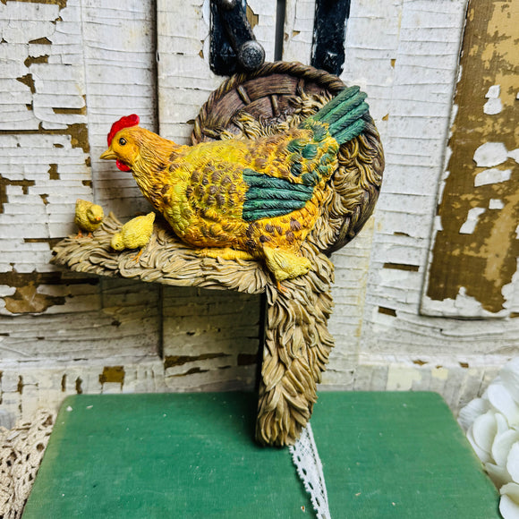 VINTAGE ROOSTER AMAZING DETAILED CORNER OF DOOR DECOR #2