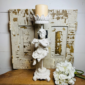 ORNATE LARGE ANGEL VINTAGE RARE CANDLE HOLDER #1
