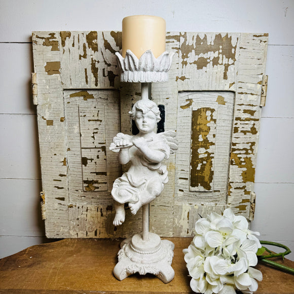 ORNATE LARGE ANGEL VINTAGE RARE CANDLE HOLDER #1