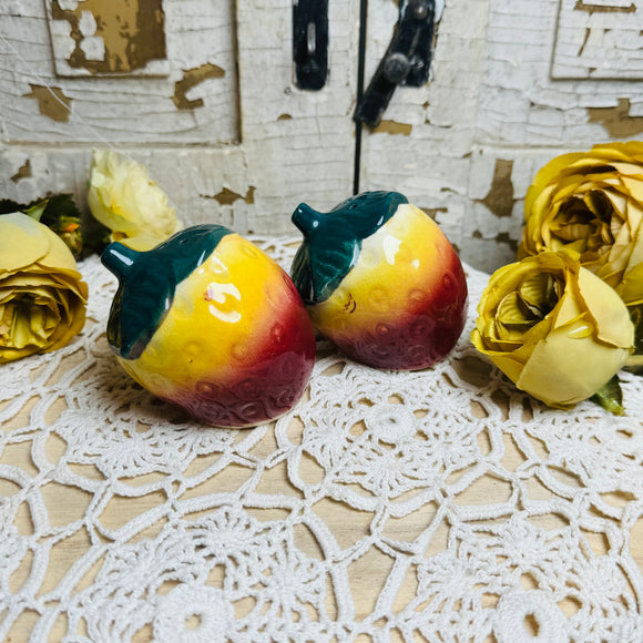 VINTAGE HANDMADE STRAWBERRY SALT AND PEPPER SHAKERS