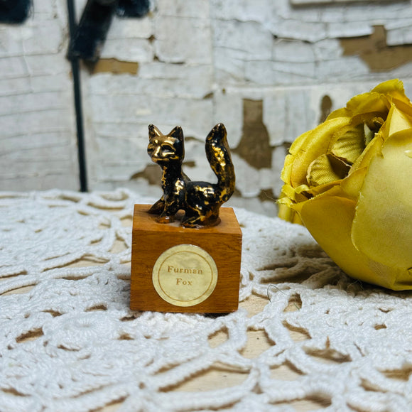 BRASS FOX VINTAGE STATUETTE