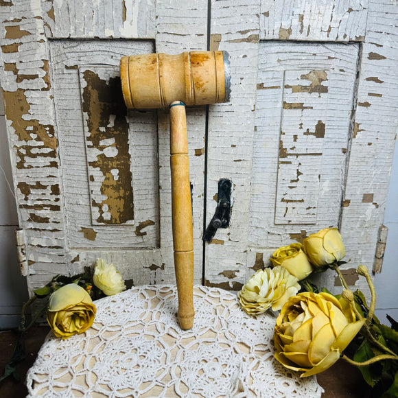 VINTAGE WOODEN LARGE MEAT MALLET