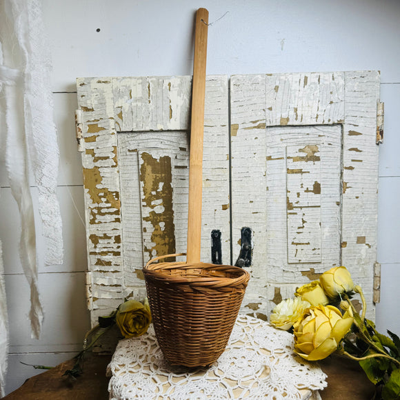 WICKER VINTAGE LADLE BASKET #1