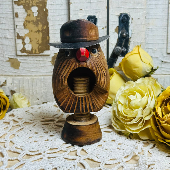 VINTAGE WOODEN FACE NUTCRACKER