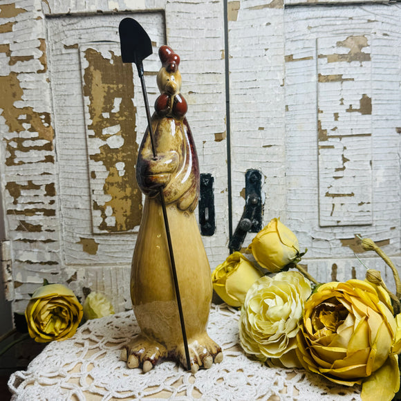 VINTAGE TALL ROOSTER PRIMITIVE STYLE STATUETTE