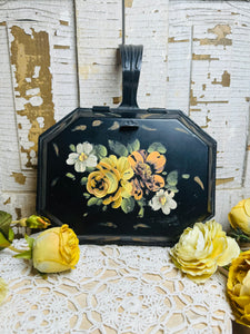VINTAGE PAINTED TOLEWARE SILENT BUTLER